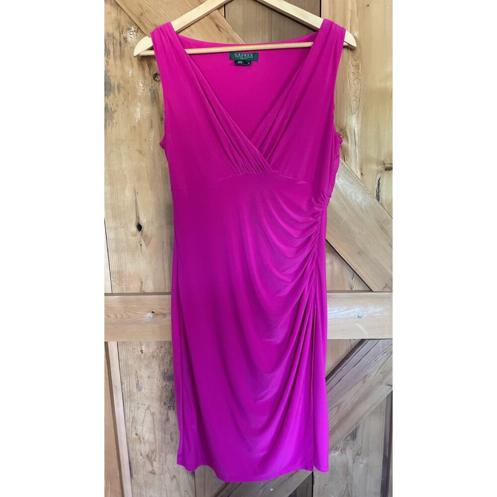 Lauren Ralph Lauren Women's Fuschia Pink Sheath Dress Size 10, Career, Cocktail - Picture 2 of 5